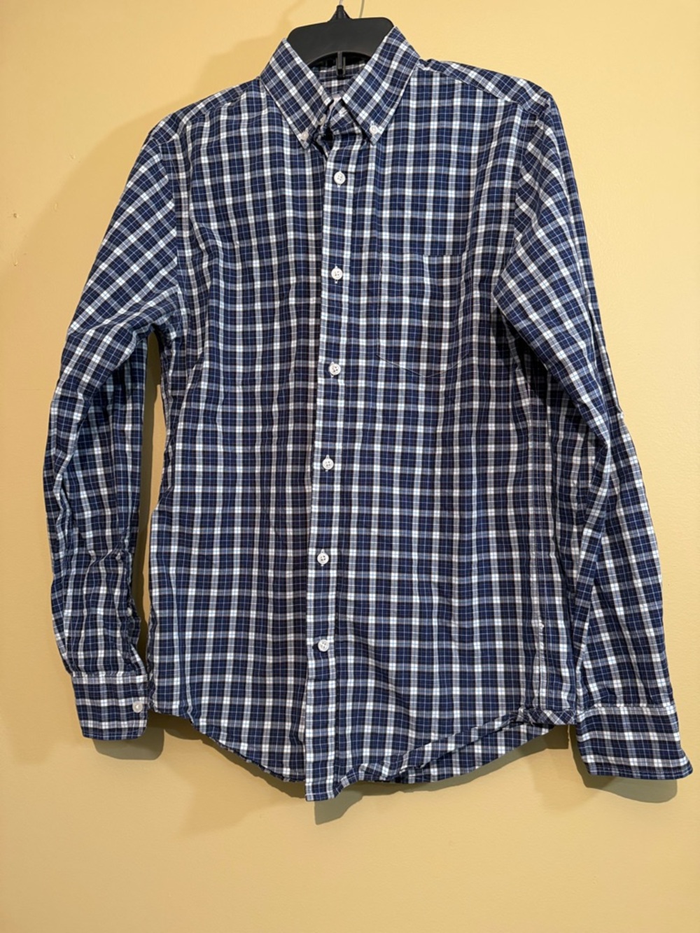 jcpenney Navy and White Plaid Button-Down Shirt